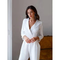 Eleganter Damen-Jumpsuit mit weitem Bein und Kragen