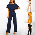 Damen-Jumpsuit mit Gürtel und eleganten Ärmeln