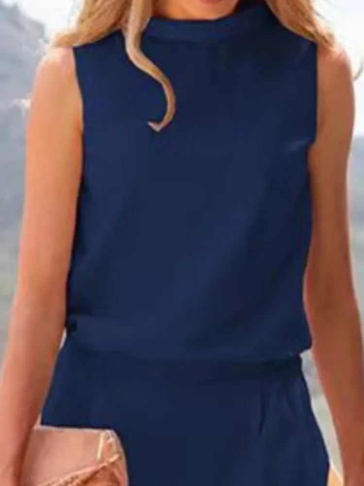 Eleganter Damen-Jumpsuit ohne Ärmel mit weitem Bein