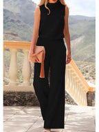 Eleganter Damen-Jumpsuit ohne Ärmel mit weitem Bein